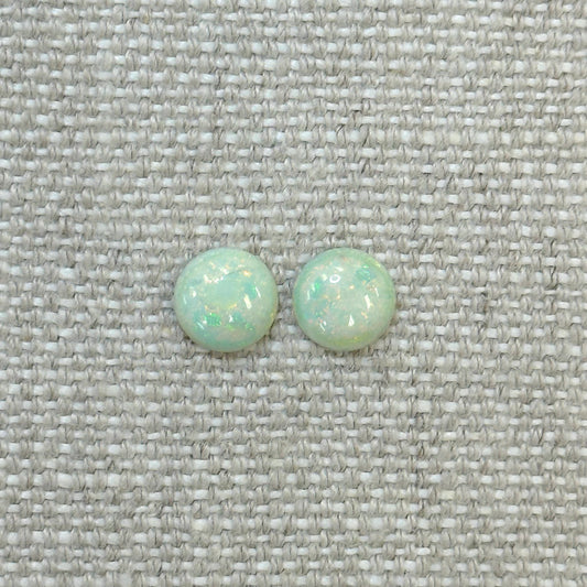 Sterling Opal 8mm Round Cabochon Set