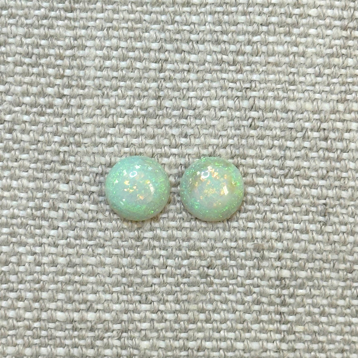 Sterling Opal 8mm Round Cabochon Set