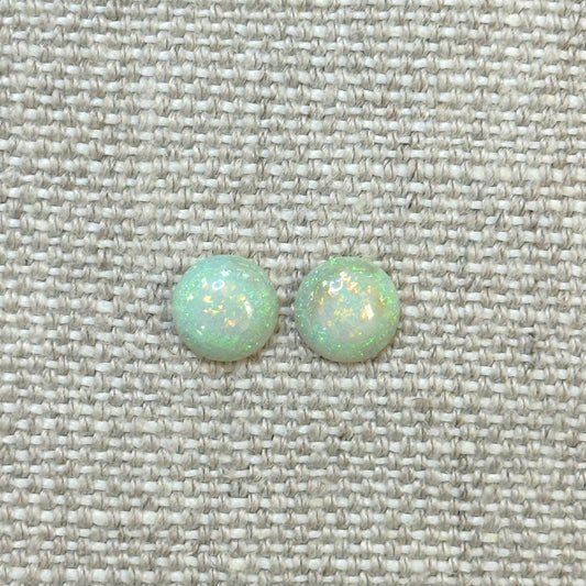 Sterling Opal 8mm Round Cabochon Set