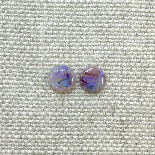 Sterling Opal 8mm Round Cabochon Set