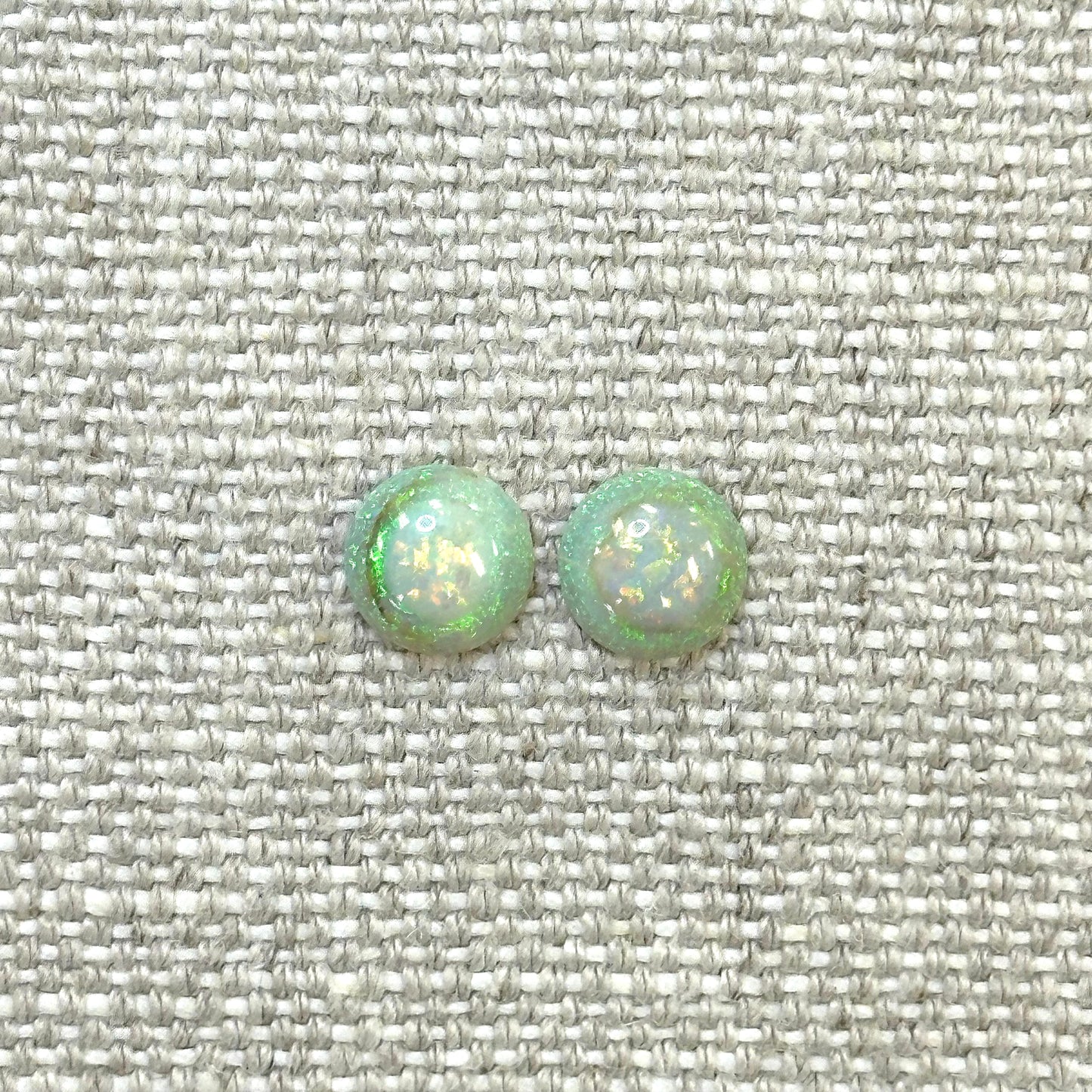 Sterling Opal 8mm Round Cabochon Set