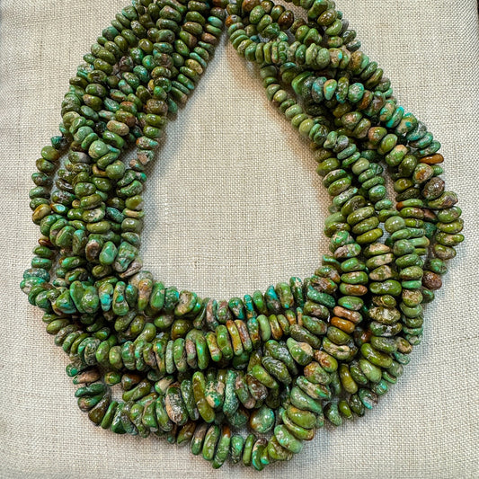 Emerald Valley Turquoise Graduated Flat Nugget Strand 6.5-11mm -- 16"