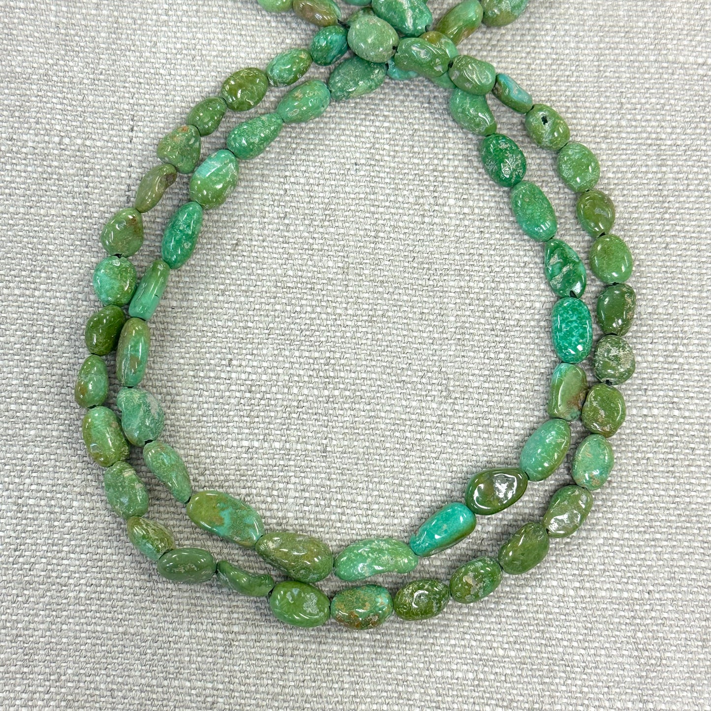 Kingman Emerald Valley 7.4-8.2mm Freeform Nugget Strands  -- 16"