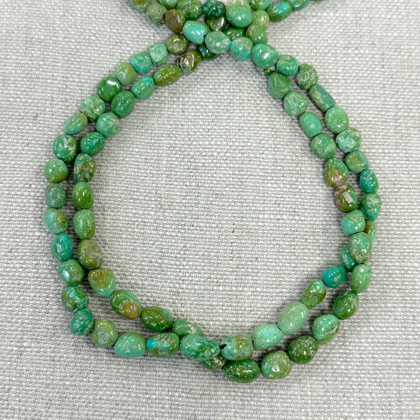 Kingman Emerald Valley 7.6-8mm Freeform Nugget Strands  -- 16"