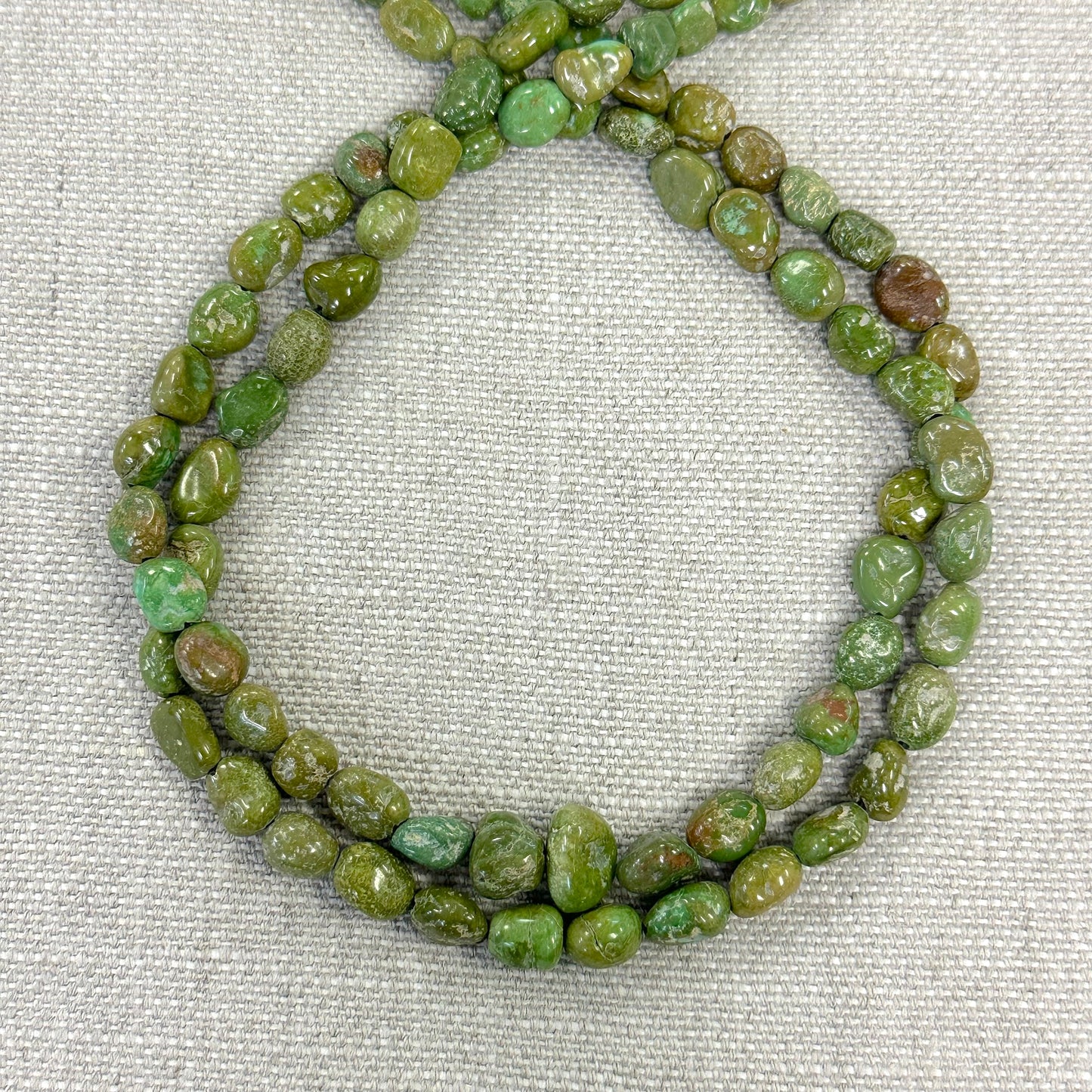 Kingman Emerald Valley 7.5-8mm Freeform Nugget Strands  -- 16"