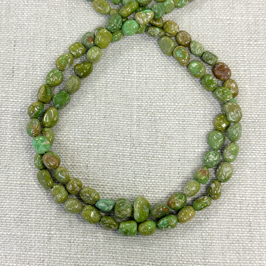 Kingman Emerald Valley 7.5-8mm Freeform Nugget Strands  -- 16"