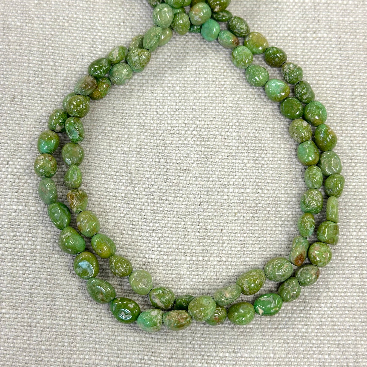 Kingman Emerald Valley 7.2-7.8mm Freeform Nugget Strands  -- 16"