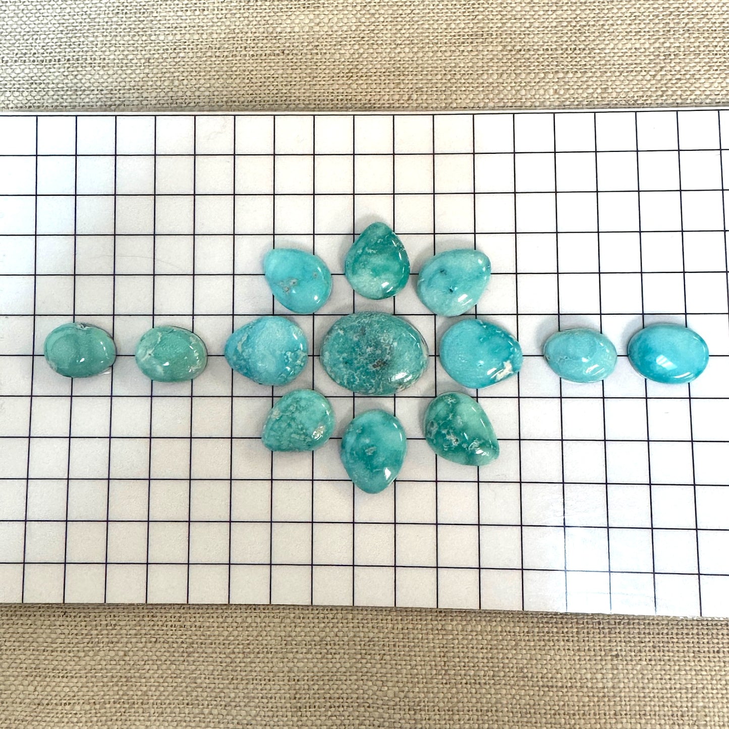 White Water Turquoise Cabochon Set