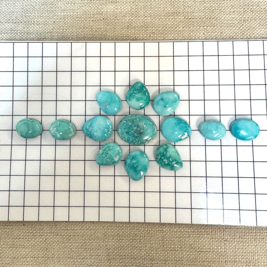 White Water Turquoise Cabochon Set