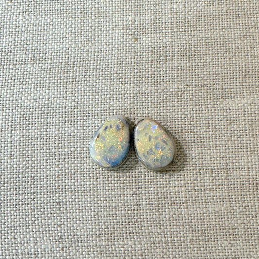 Sterling Opal 10x14mm Pear Cabochon Set