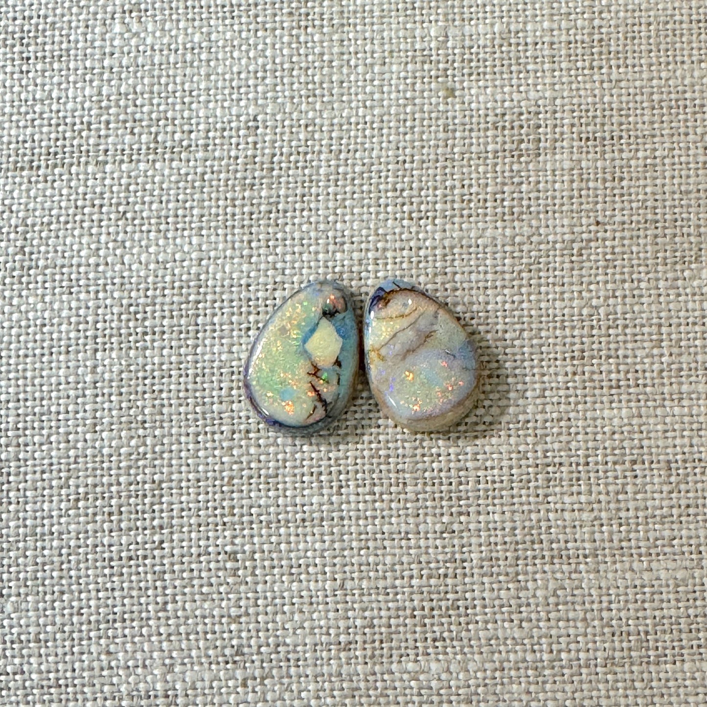Sterling Opal 10x14mm Pear Cabochon Set