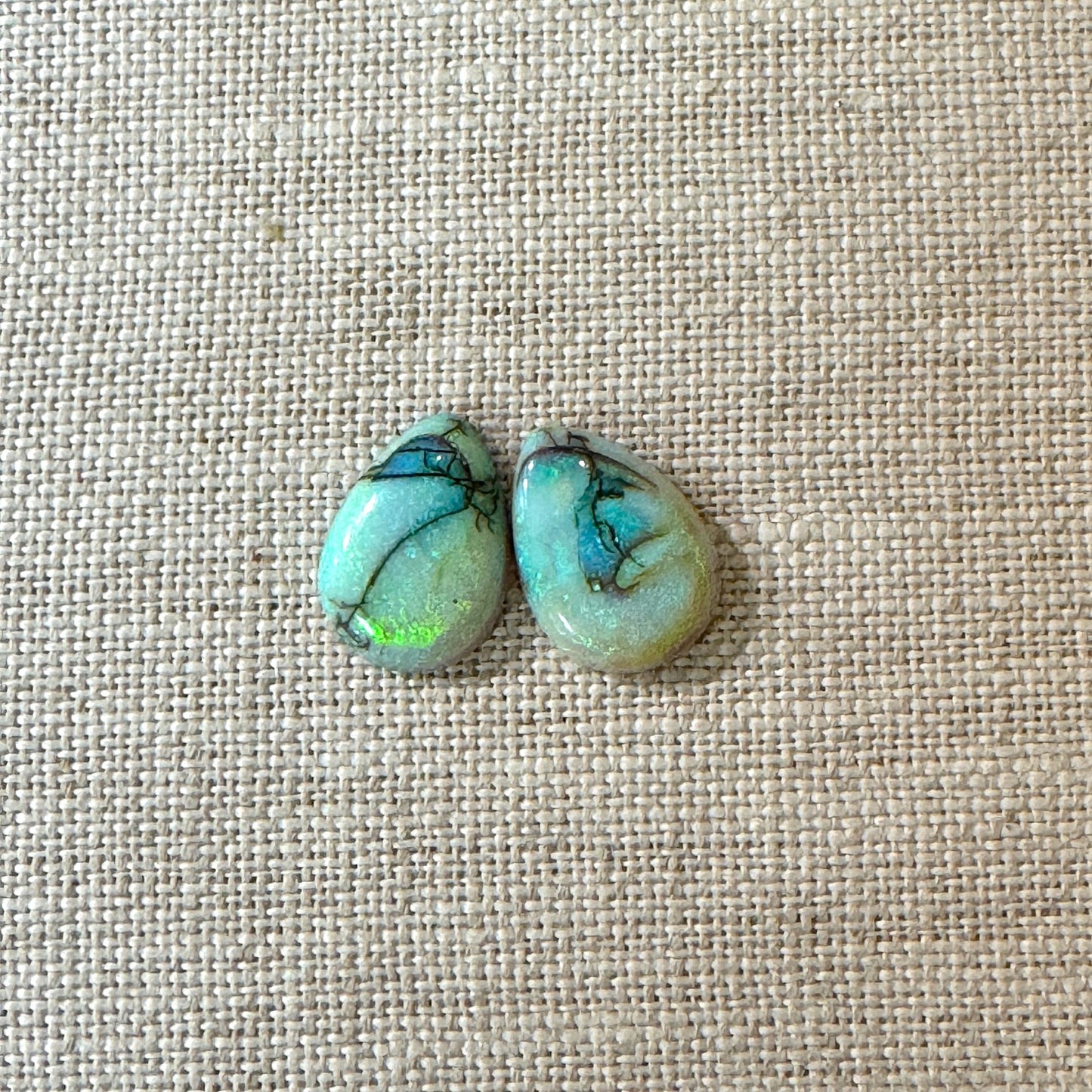 Sterling Opal 10x14mm Pear Cabochon Set