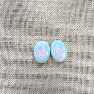 Sterling Opal Oval 10x14mm Pair
