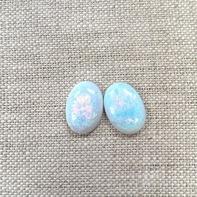Sterling Opal Oval 10x14mm Pair