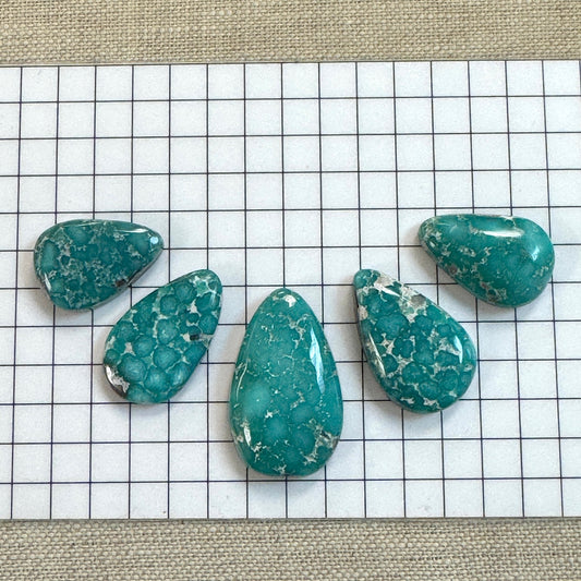 White Water Turquoise Cabochon Set