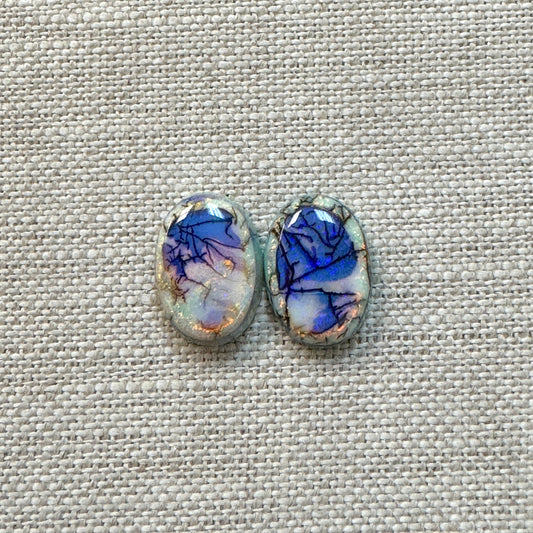 Sterling Opal Oval 10x14mm Set