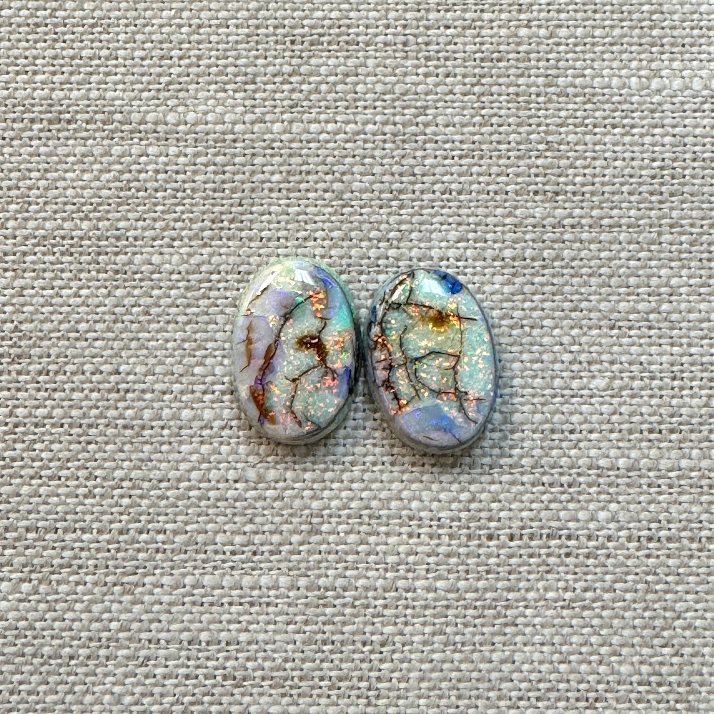 Sterling Opal Oval 10x14mm Set