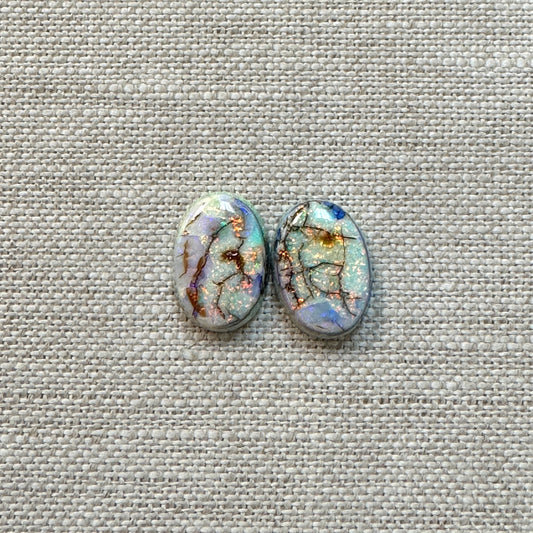Sterling Opal Oval 10x14mm Set