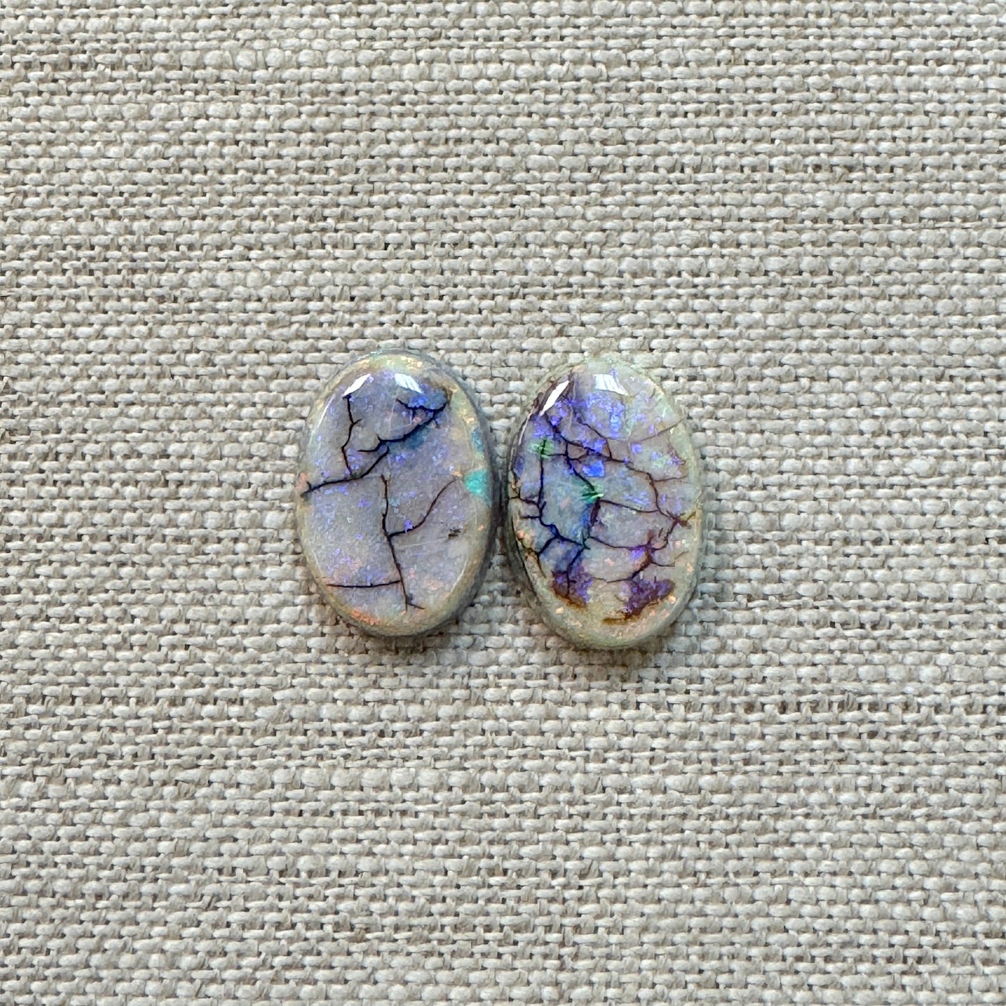 Sterling Opal Oval 10x14mm Set