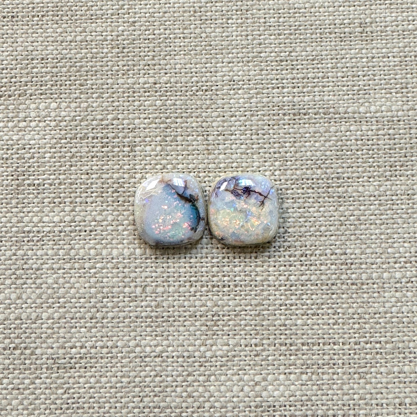 Sterling Opal 10mm Cushion Cut Square Cabochon Set