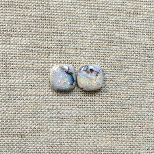 Sterling Opal 10mm Cushion Cut Square Cabochon Set
