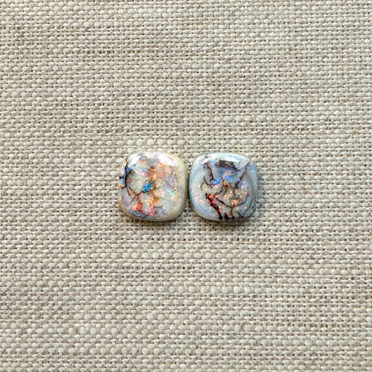 Sterling Opal 10mm Cushion Cut Square Cabochon Set