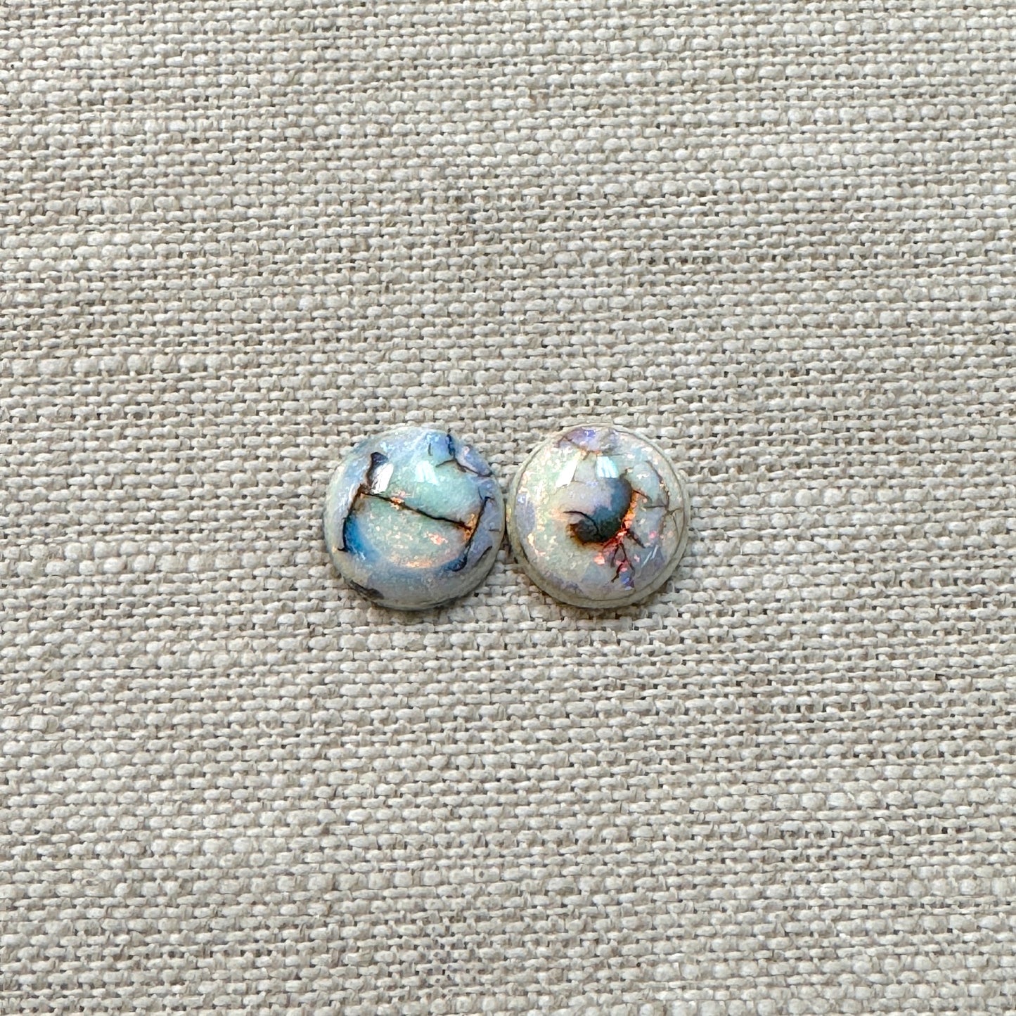 Sterling Opal 10mm Round Cabochon Set