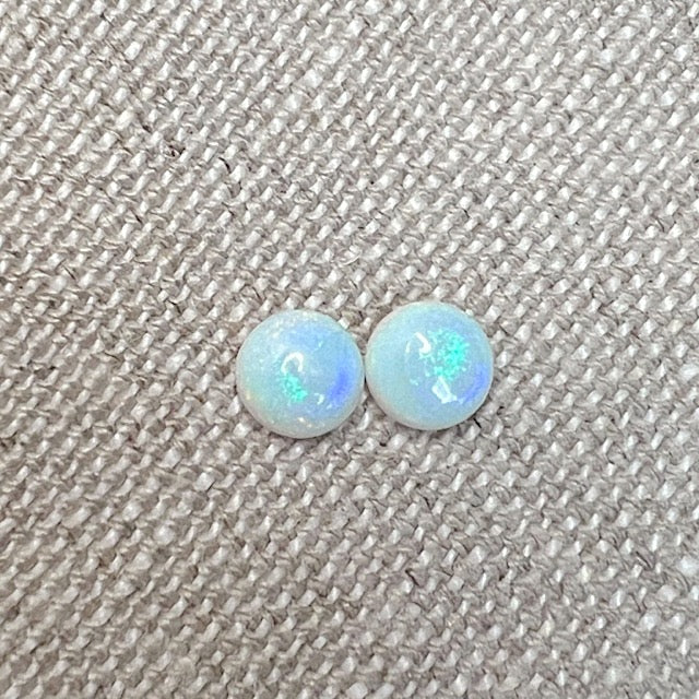 Sterling Opal 8mm Round Cabochon Set