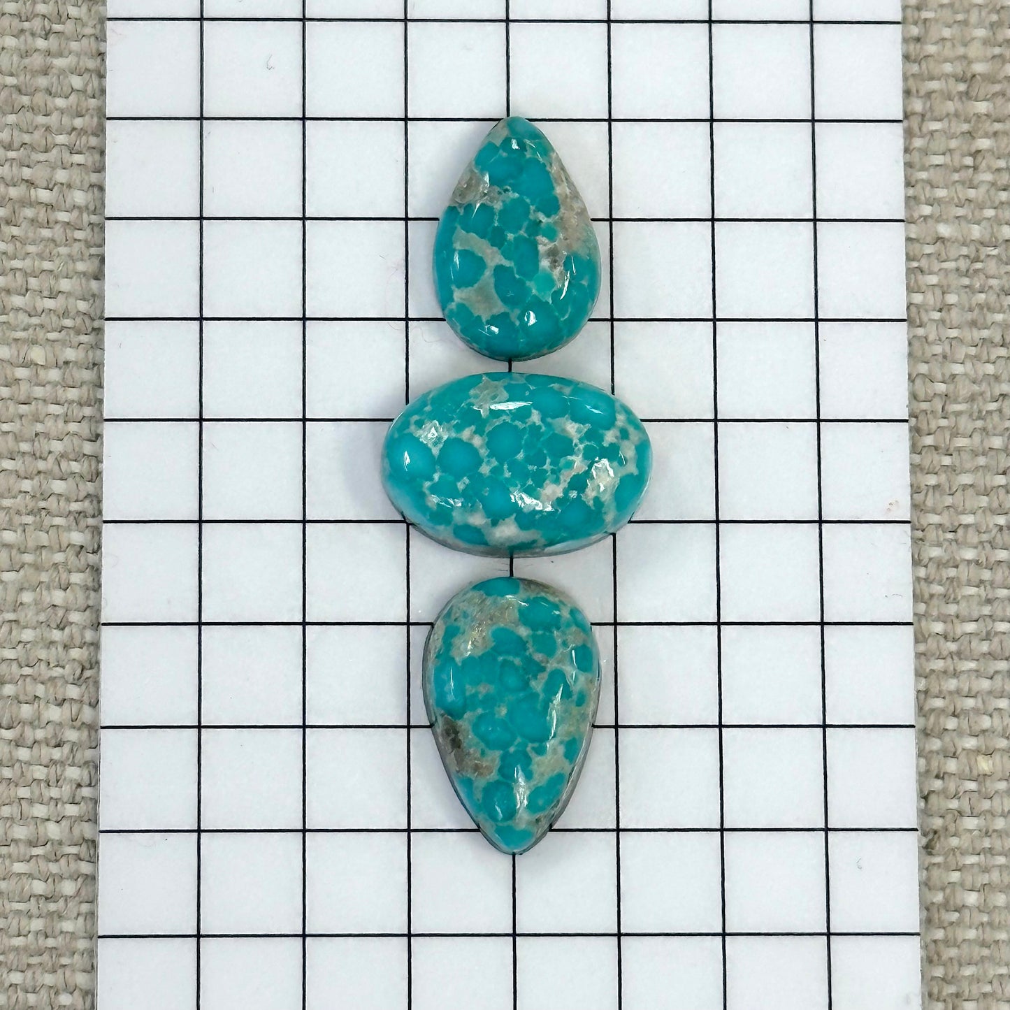 White Water Turquoise Cabochon Set