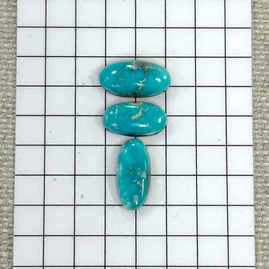 White Water Turquoise Cabochon Set