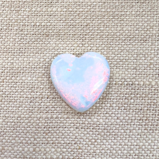 Sterling Opal 16mm Heart Cabochon