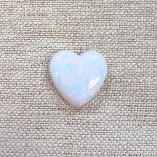 Sterling Opal 16mm Heart Cabochon