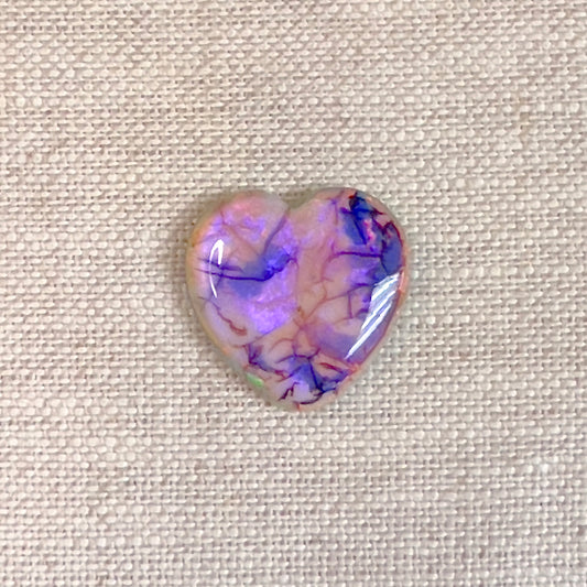 Sterling Opal 20mm Heart Cabochon