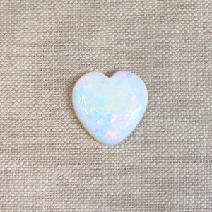 Sterling Opal 20mm Heart Cabochon