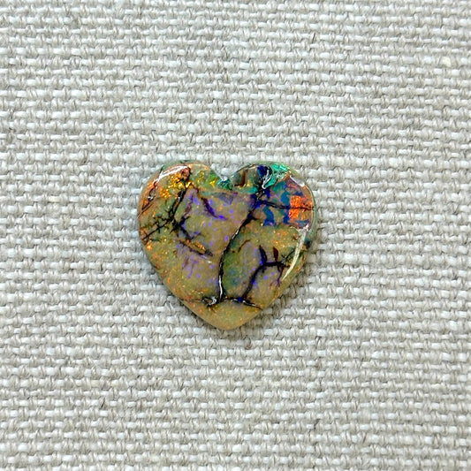 Sterling Opal 20mm Heart Cabochon