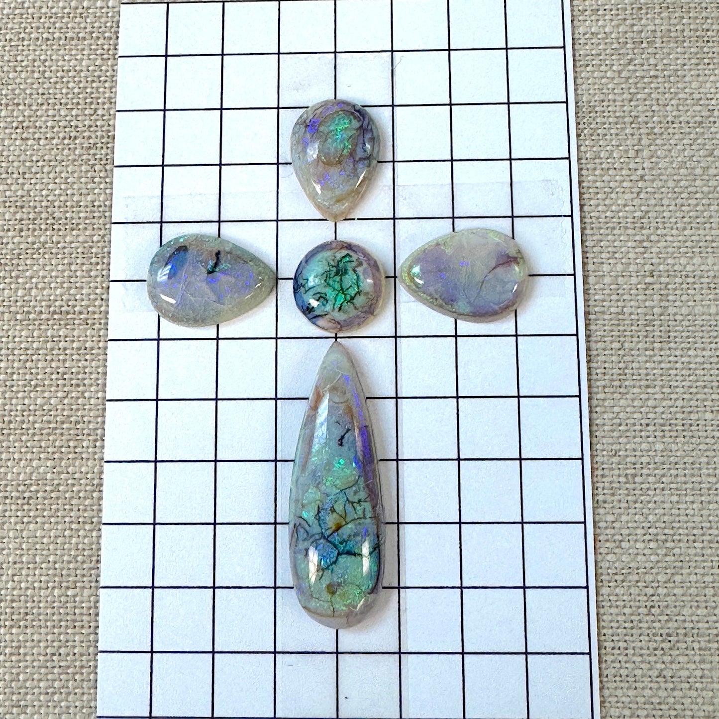 Sterling Opal Cabochon Set