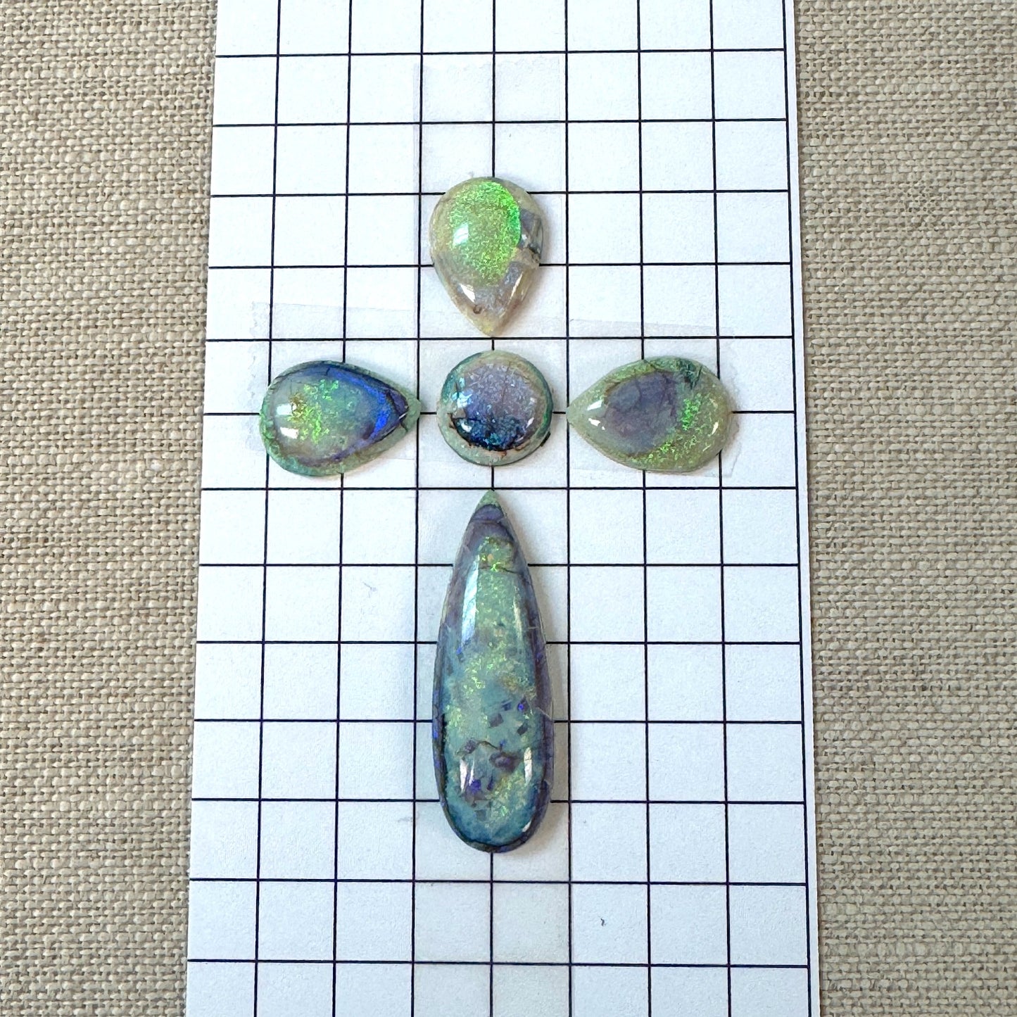 Sterling Opal Cabochon Set