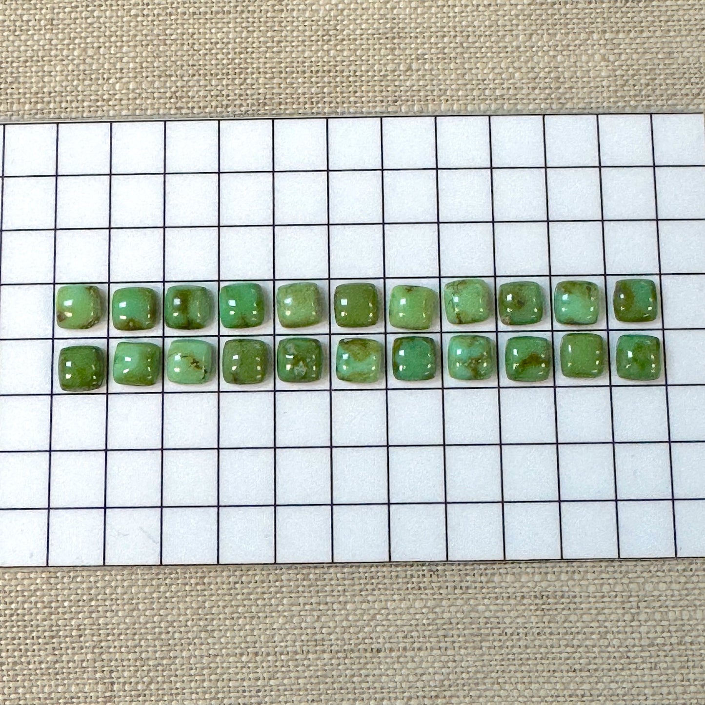 Sonoran Gold Calibrated 5mm SQ Cushion Cabochons -- 22 pc set