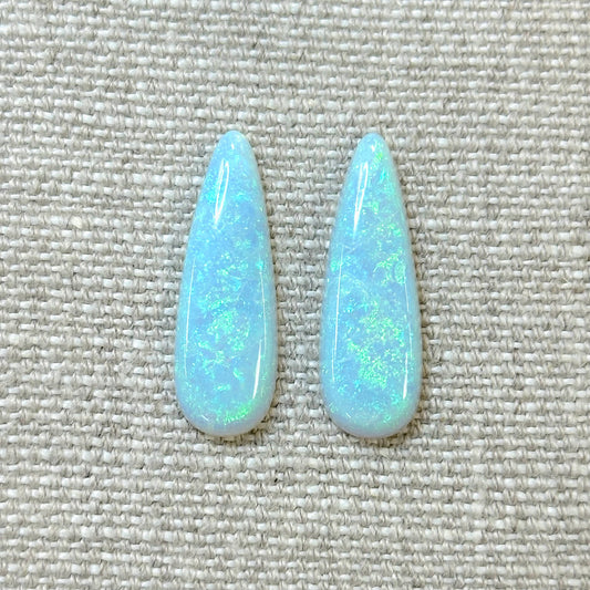 Sterling Opal 10x30mm Long Pear Cabochon Set