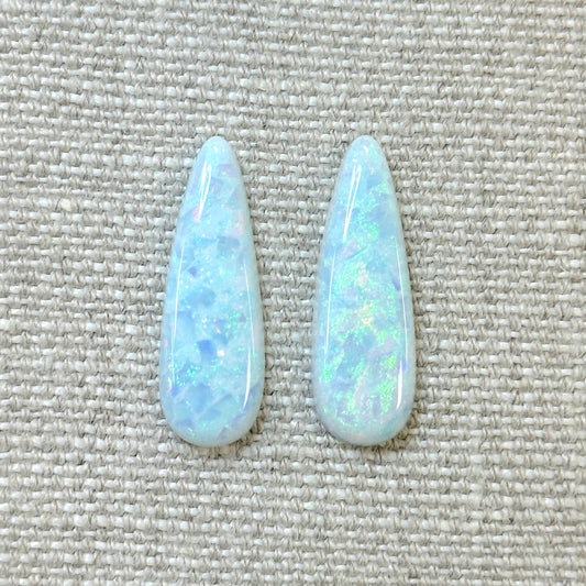 Sterling Opal 10x30mm Long Pear Cabochon Set