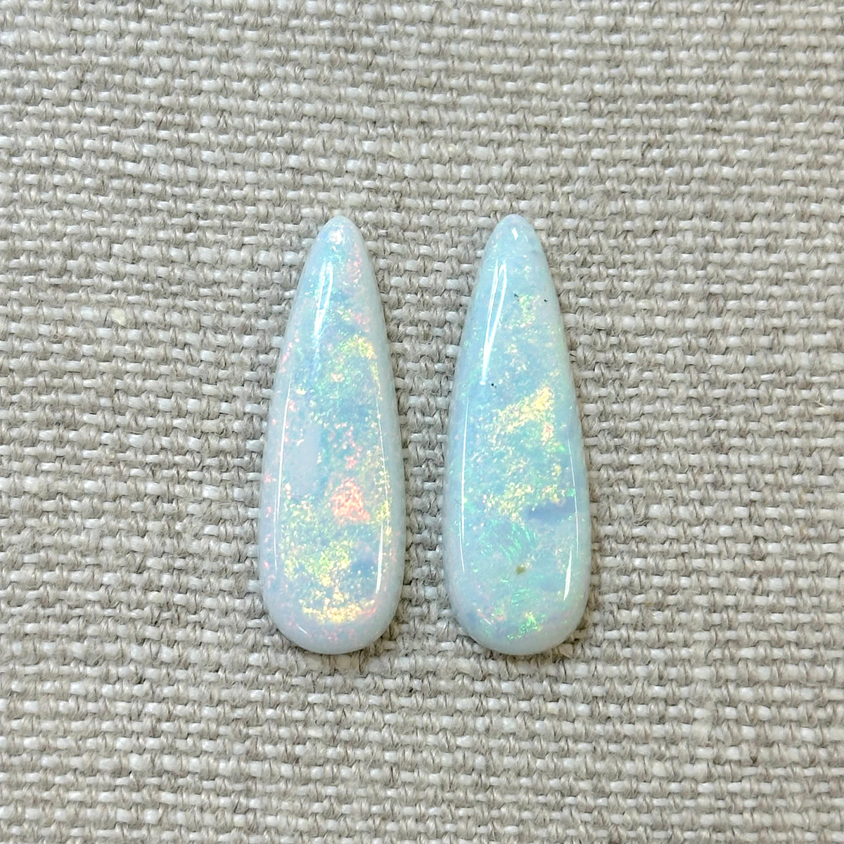 Sterling Opal 10x30mm Long Pear Cabochon Set