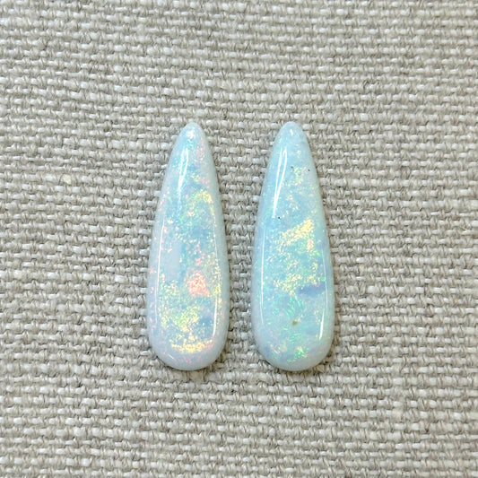 Sterling Opal 10x30mm Long Pear Cabochon Set