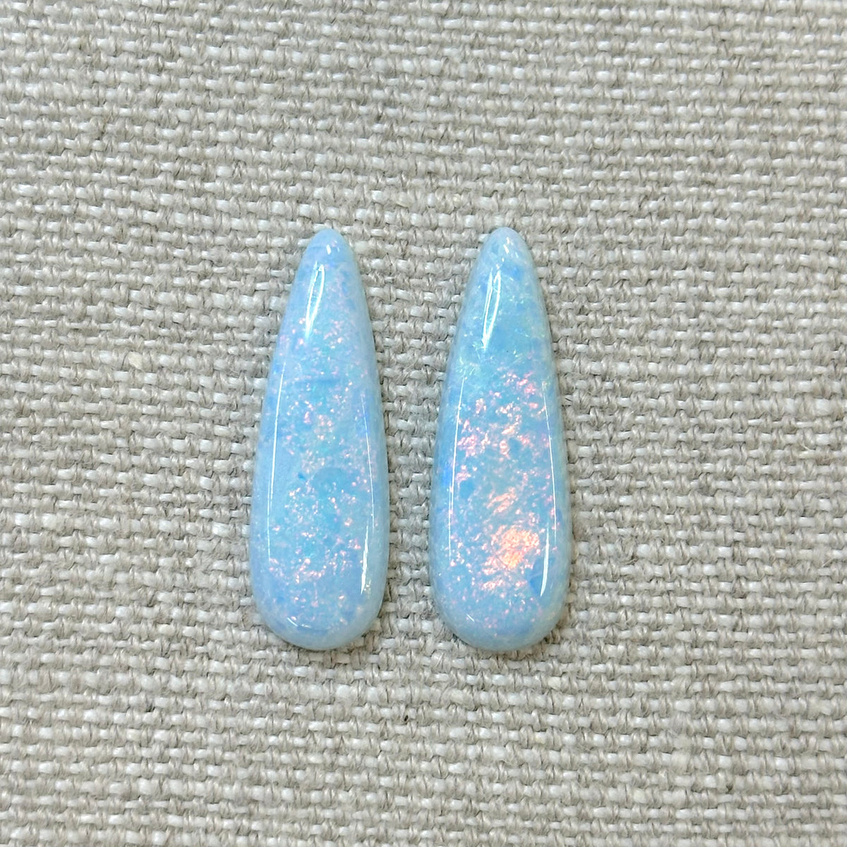 Sterling Opal 10x30mm Long Pear Cabochon Set
