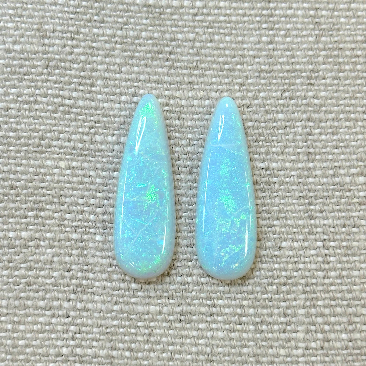 Sterling Opal 10x30mm Long Pear Cabochon Set