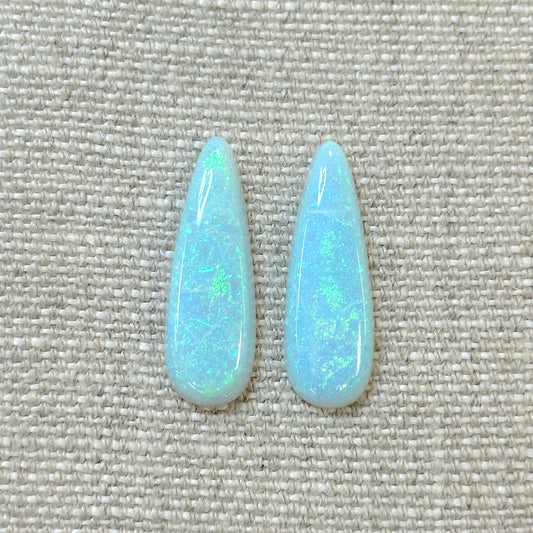 Sterling Opal 10x30mm Long Pear Cabochon Set