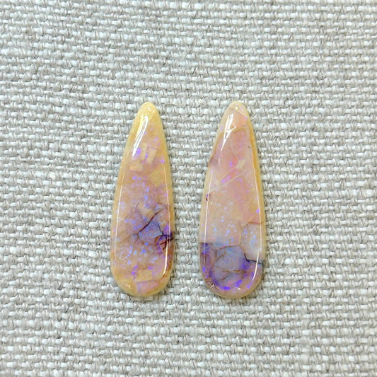 Sterling Opal 10x30mm Long Pear Cabochon Set