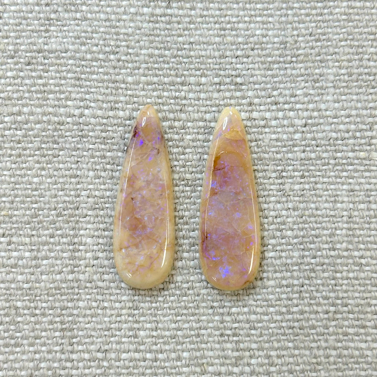 Sterling Opal 10x30mm Long Pear Cabochon Set