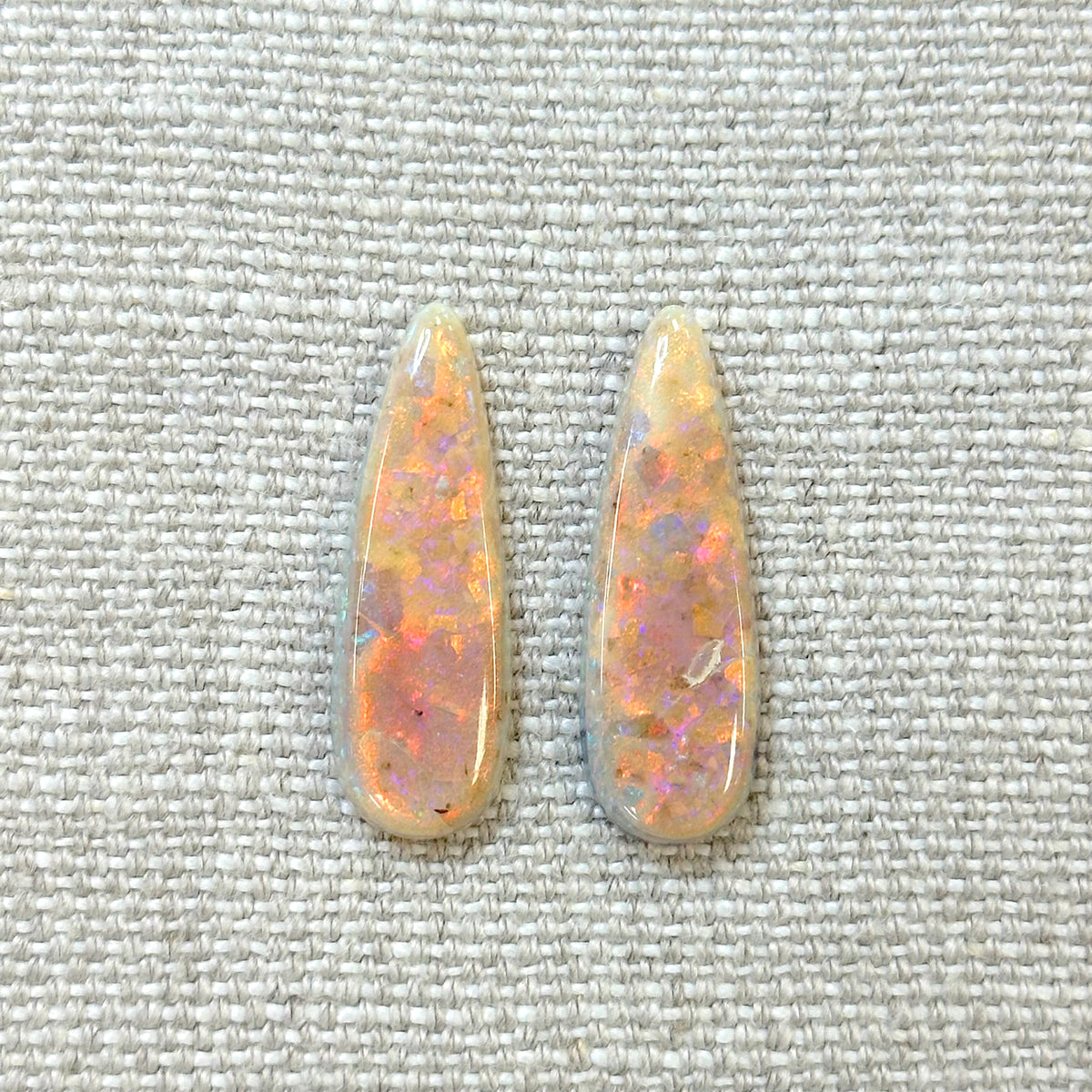 Sterling Opal 10x30mm Long Pear Cabochon Set