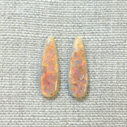 Sterling Opal 10x30mm Long Pear Cabochon Set