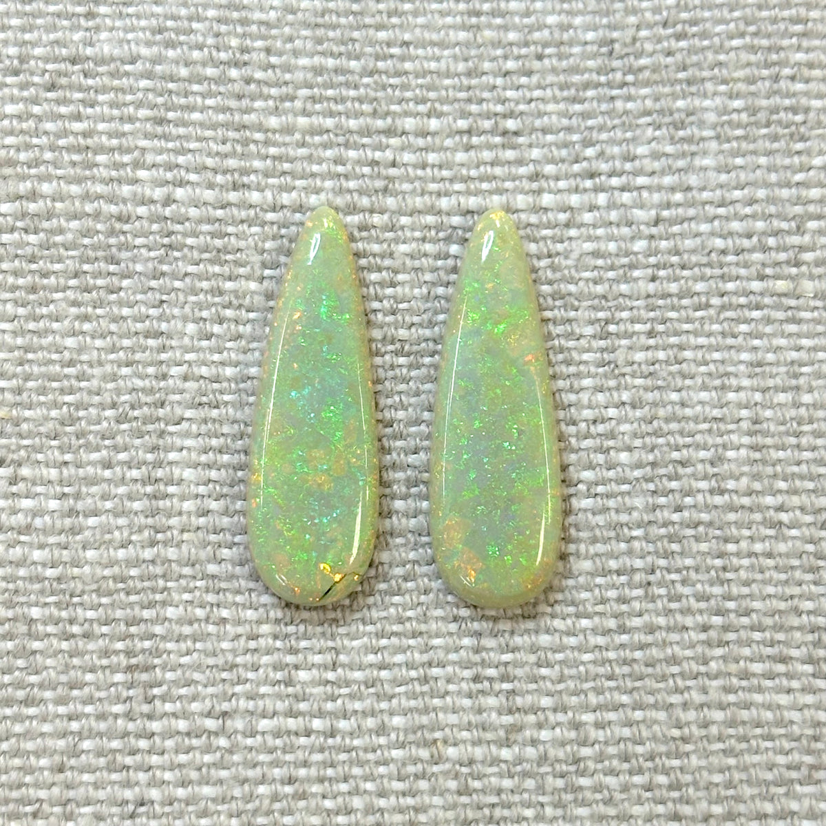 Sterling Opal 10x30mm Long Pear Cabochon Set